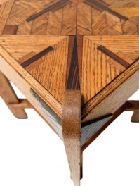 Art Deco Amsterdamse School Two-Tier Side Table with Marquetry 1920s